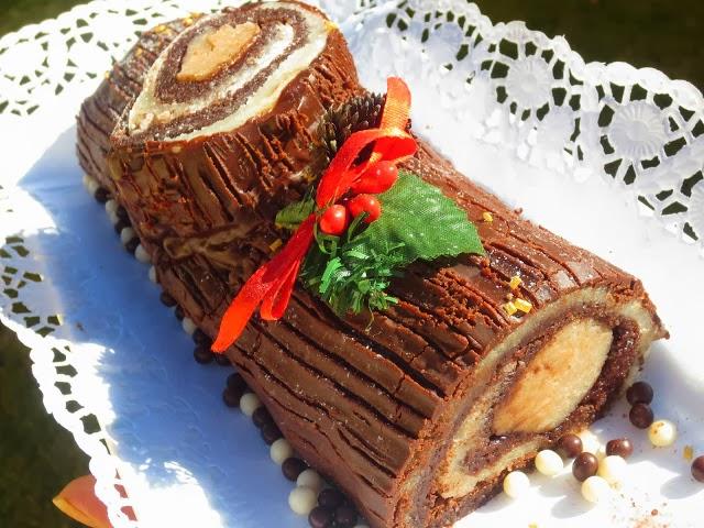 Tronco de mazapán y castañas Ana Sevilla