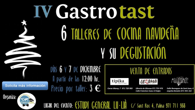 IV Gastrotast - 6 Talleres de cocina navideña y su degustación.