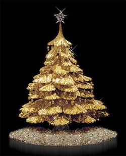 Lindos árboles de navidad dorados