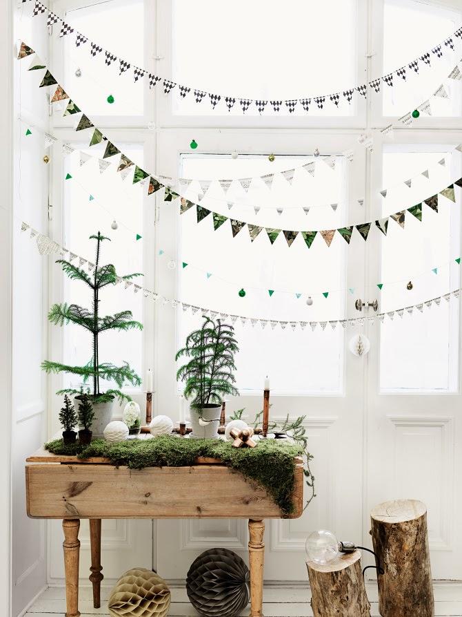 Navidad en blanco, verde y madera.
