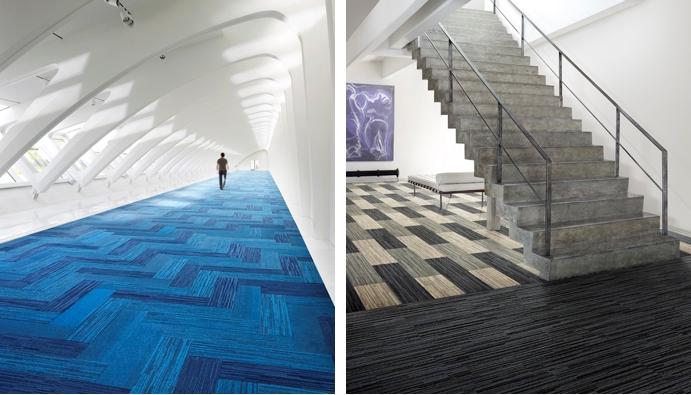 Redes de pesca reutilizadas para la creación de pavimentos textiles.