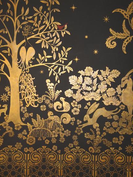 Mural Art Deco en Oro. ¡Impresionante!