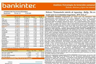 Recomendaciones de bolsa para la semana del 9 de Diciembre de 2013