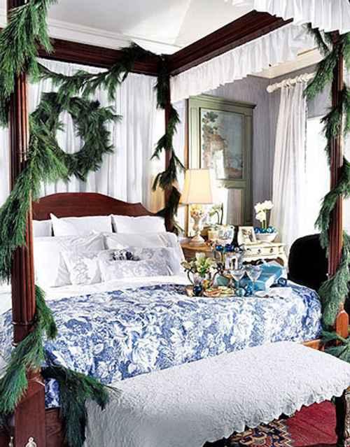 Dormitorios decorados por navidad