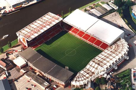 Vista aérea de The City Ground, sede del Nottingham Forest