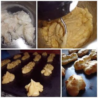 Bombitas de queso. paso a paso de la pasta choux