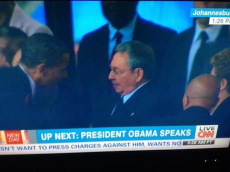 Mandela´s memorial Obama saluda a Raúl Castro