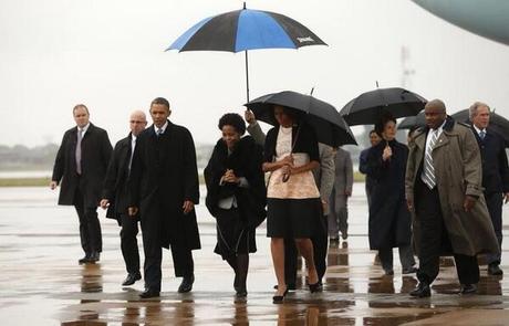 Mandela´s memorial Obama saluda a Raúl Castro