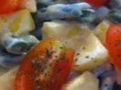 Judías verdes manzana salsa yogur mostaza