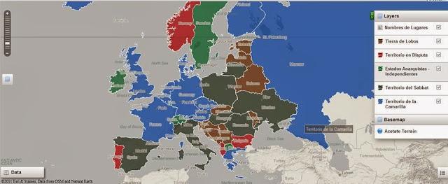Mapa de Europa según los vampiros