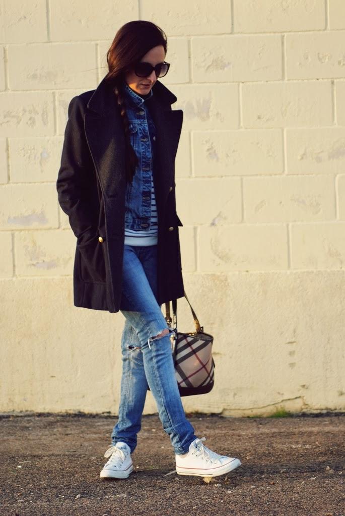 DOUBLEsweater: Zara, Denim Jacket: Zara, Coat: Pull&B...