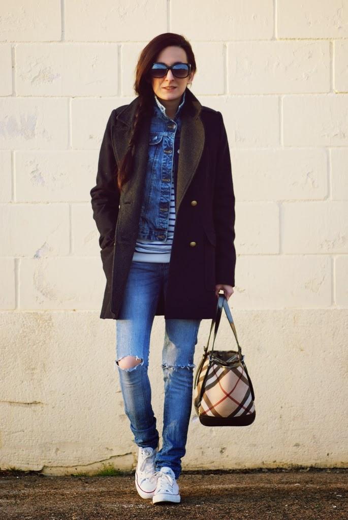 DOUBLEsweater: Zara, Denim Jacket: Zara, Coat: Pull&B...