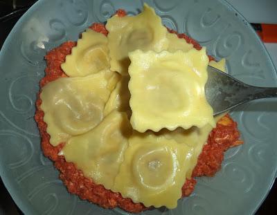 Raviolis de Ternera y Verduras con Revueltillo