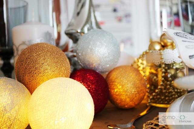 Poner la mesa en navidad con ideas nuevas y detalles DIY. Guirnaldas de luz