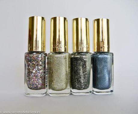 ESMALTES DE UÑAS COLOR RICHE GLITTER Y MÁSCARAS FALSE LASHES DE L'OREAL.