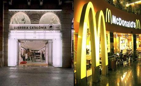 Librería Catalonia a McDonalds