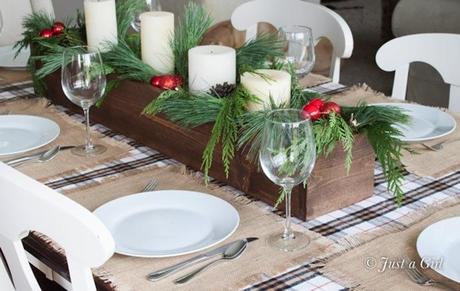 Centro de mesa de madera casero