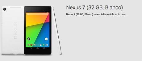 El Nexus 7 de color blanco llega a la Google Play Store