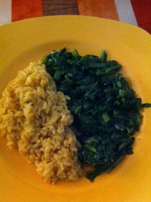 Arroz al Curry con Acelgas Salteadas