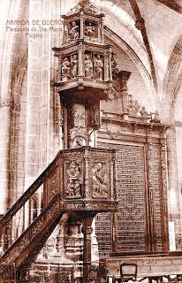 El púlpito de la iglesia de Santa María: Aranda de Duero, Burgos.