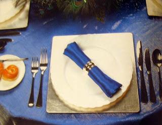 Lindas mesas navideñas en color azul
