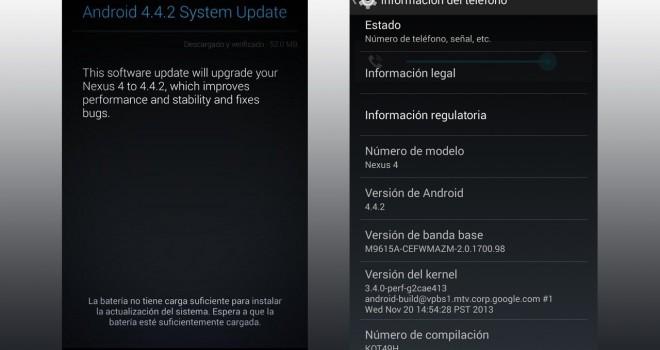 Android 4.4.2 ya está disponible para los Nexus 4 y 5