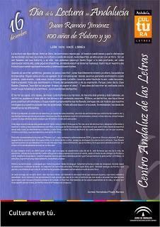DÍA DE LA LECTURA EN ANDALUCÍA 2013. JUAN RAMÓN JIMÉNEZ: 100 AÑOS DE PLATERO Y YO