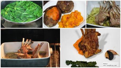 Carret de cabrito con tomillo y su guarnición, cocinado con aceite de oliva virgen extra de los montes de Toledo