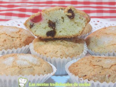 Magdalenas rellenas de fruta