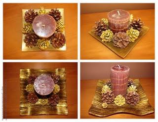 Decorar con piñas en navidad