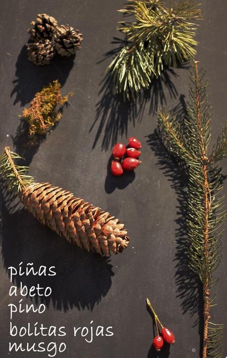Propuestas decorativas navideñas a coste cero… {Parte II} MATERIALESMONTAÑA