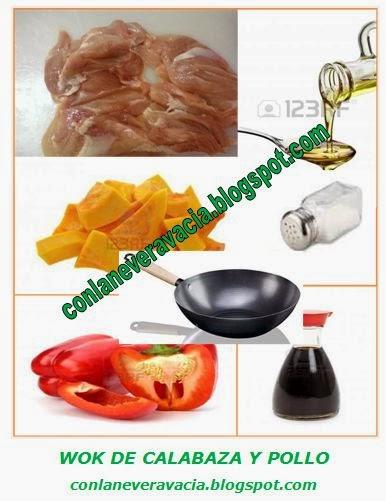 WOK DE CALABAZA Y POLLO