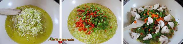 ARROZ VEGETAL CON PINCHO DE CHAMPIÑÓN