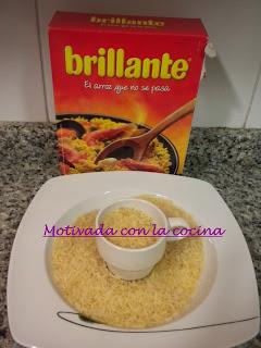 Arroz con champiñones y pescado.