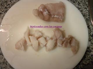 Arroz con champiñones y pescado.