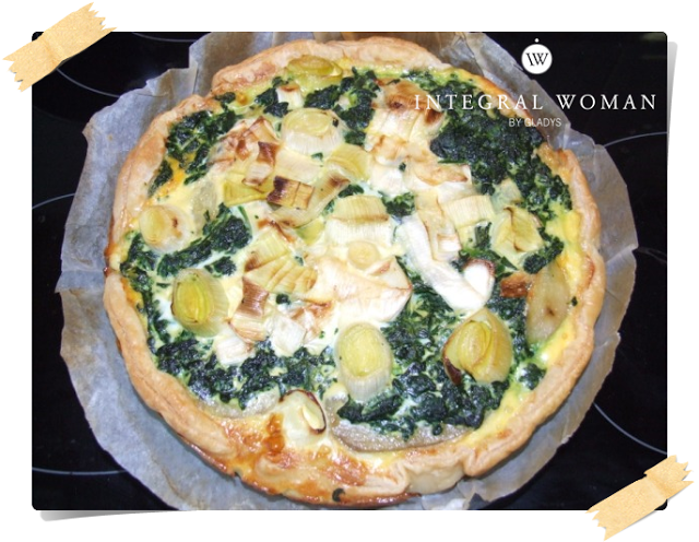 ♥ Quiche de patata, puerro y espinacas. Cocina Saludable