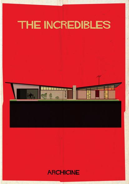 Ilustraciones de películas a través de su arquitectura.