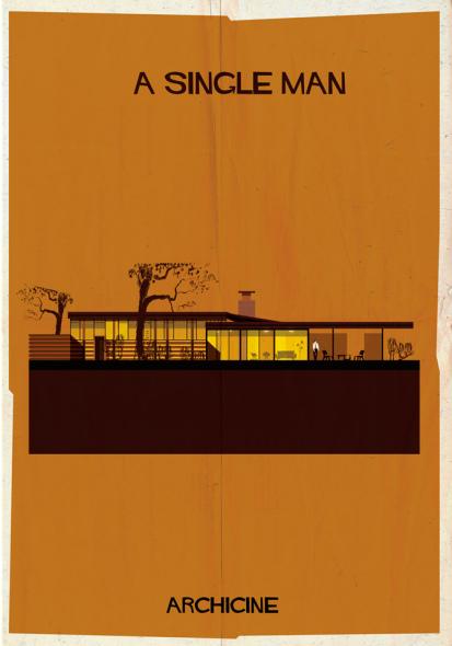 Ilustraciones de películas a través de su arquitectura.