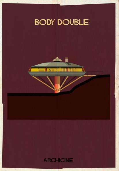 Ilustraciones de películas a través de su arquitectura.