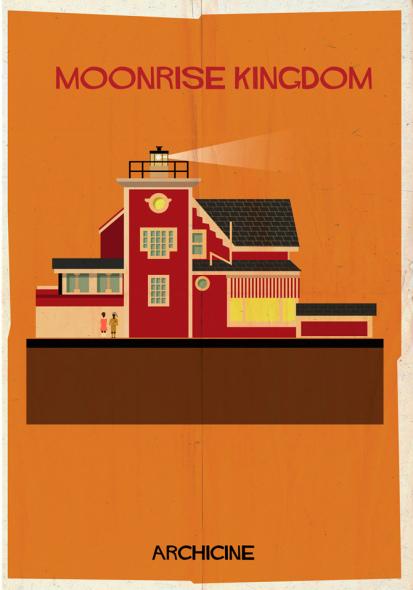 Ilustraciones de películas a través de su arquitectura.