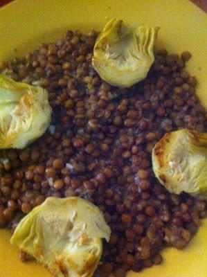 Lentejas en Salsa Verde con Alcachofas