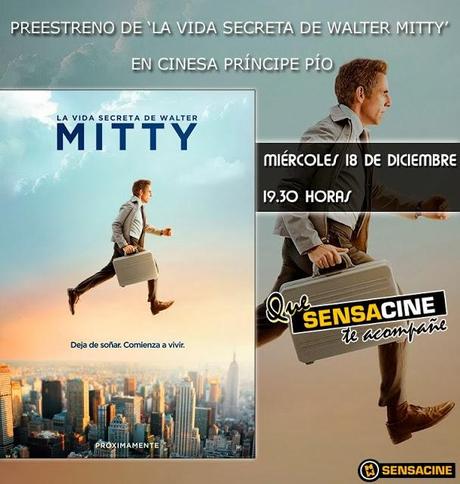 Ganadores de las 5 entradas dobles para el preestreno de 'La vida secreta de Walter Mitty'