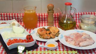 Receta simple de arroz con pollo y setas