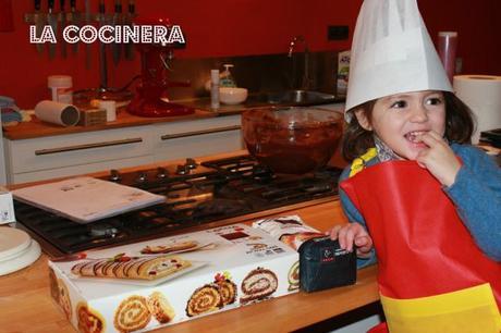 Receta de Tronco de Navidad. #Navidadgallo Taller cocina Pastas Gallo y Lekue