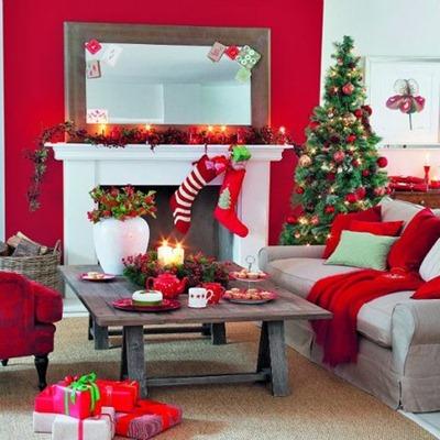 Salas con chimeneas decoradas para navidad - Paperblog