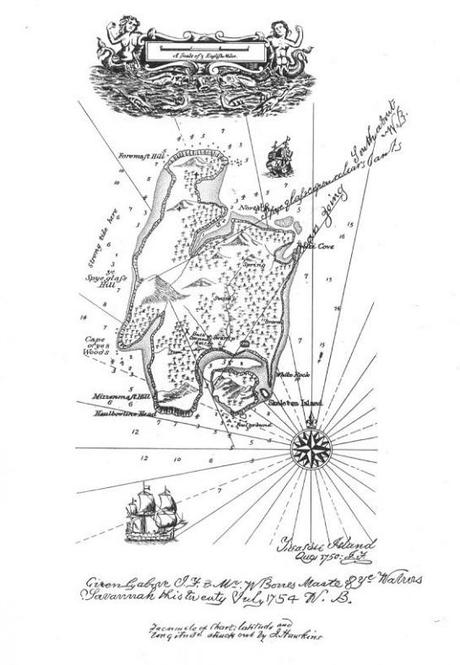 Mapa isla del tesoro Stevenson