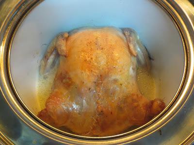 Pollo asado relleno de carne olla GM