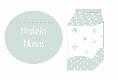 Plantilla Caja Brick de Leche Navidad