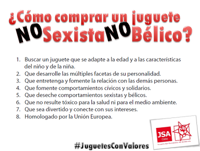 Regala juguetes NO sexitas y NO bélicos.