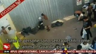 Otra prueba del trato vejatorio a inmigrantes en Lampedusa, los fumigan  [+ video]